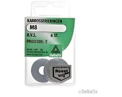 Deltafix carrosseriering r.v.s. a2 m8 x 25 x 1.5 din 9021 6 st.