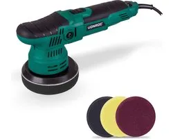 VONROC Excentrische polijstmachine - poetsmachine – 650W – Ø125mm – Soft start – Vast vermogen & 3 polijstschijven