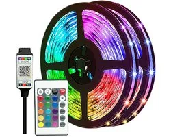 LED Strip Lights - RGB LED Verlichting - Afstandsbediening & App Control - Kleurveranderende Lichtstrip - Kamer, Slaapkamer, Feestdecoratie - Voor Thuisgebruik - 10m - 1 set