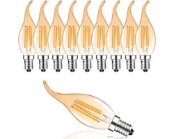 Dimbaar E14 LED Kaarslamp Warm Wit 2700K C35 Lichtbronnen 10 Stuks