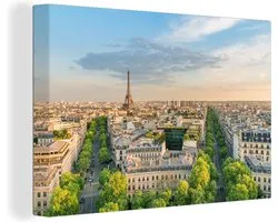 Toile Peinture Paris - Tour Eiffel - Skyline - 30x20 cm - Décoration murale