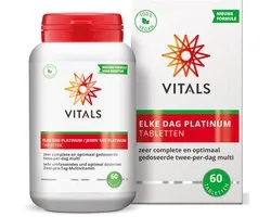 Vitals Elke Dag Platinum - 60 tabletten - multivitamine. De meest complete en optimaal gedoseerde twee-per-dag multi.