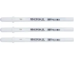 Sakura Basic Set 3 Gelpennen Zuiver Wit Medium