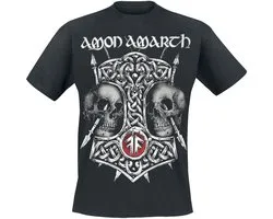 T-shirt homme Amon Amarth Hammer & Skulls - noir - L