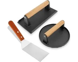 SolidKeus - Set van 3 Smash Burger Persen met Spatel voor BBQ en Grill