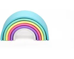 dëna 6-delige Speelgoedset Pastel regenboog silicone