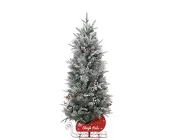 Kunstkerstboom 90 cm - fiber optic met 78 warmwitte LEDs - 9 lichtstanden - sledebasis - voor binnen
