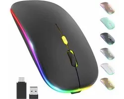 Muis - 2x Bluetooth + 2,4 GHz USB-ontvanger - MOBILITY LAB - POP GUM - Zwart