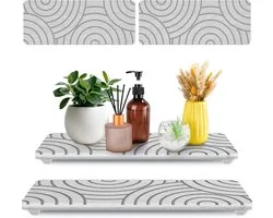 NiHome 2 Pcs Diatomaceous Earth Bathroom Drawer, Drying Mat for Kitchen and Bathroom, Non-Toxic Moisture Absorbing - ShopVlot