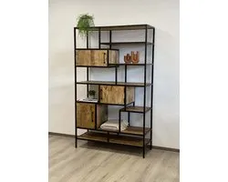 Vitrine industrielle bois de manguier
