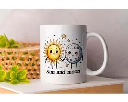 Mug Sun et lune - SunAndMoon - Cadeau - Cadeau - SunriseSunset - MoonlightMagic - SolarEclipse - ZonEnMaan - MoonlightMagic - Solar Eclipse