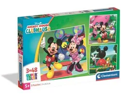 Clementoni Kinderpuzzels Mickey Mouse Club House - 3 Puzzels van 48 Stukjes - Puzzel en Legpuzzel Set - Educatief Speelgoed voor Kinderen vanaf 4 Jaar