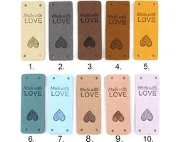 Étiquettes de Luxe faites à la main - Coudre - Crochet - DIY - Passe- Hobby - Accessoires de vêtements pour bébé - Étiquettes - Tricot - Cadeau - Fabriqué avec amour - 20 Stk