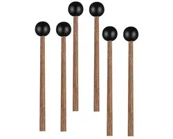 WK 3-pack Tongdrum Drumstokken – Kleine Percussie Mallets met Rubber Kop – Houten Slagstokjes voor Handpan & Tong Drum – Duurzame Slaghouten Accessoires