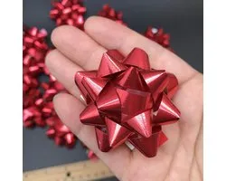PEPPERLONELY Merk 20ST Peel & Stick Kerst Ster Gift Strikken 2 inch, Glitter Rood