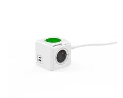 DesignNest PowerCube Extended USB A+C Wireless Charger - 3 Stopcontacten - USB-A + USB-C - Draadloos Opladen - 1,5m Kabel - Wit