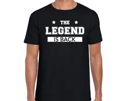 Fun t-tshirt The legend is back zwart voor heren - fun / tekst shirt M