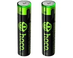 Piles rechargeables AAA Hoco 3200mWh (2 pièces) - Batterie lithium-ion rechargeable USB-C - Câble de charge inclus