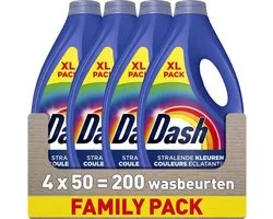 Dash Washing Liquid - Couleurs Brillantes - 4 x 50 Lavages