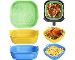 Heteluchtfriteuse siliconen vorm voor Philips NA230 Cosori Turboblaze | Siliconen vorm voor Ninja AF180EU & Russell Hobbs BPA-vrij herbruikbaar siliconen inzetstuk bakvorm voor airfryer 5,5-6,4 l