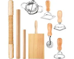 Pastamachine Gereedschapset - Pastamaker Benodigdheden - Zelf Pasta Maken - 9 Delige Complete Set - 850 Gram