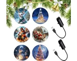 Kerst Led-projector - 2 stuks - Mini Feestelijke Projector met 3 Kerstafbeeldingen - geschenk - Flexibele Hals - voor Binnen Kerstdecoratie