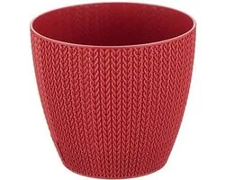 3 Bloempotten Sumela smartpot 5L met drainagesysteem haakmotief rood