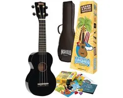Mahalo MR1 Rainbow Series sopraan ukelele bundel Zwart