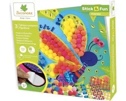 Sycomore knutselset speelgoed Stick'N Fun S Pompoms Papillons creatief.