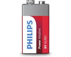 Philips Power Alkaline 6LR61P1B/05, Batterie à usage unique, 9V, Alcaline, 9 V, 1 pièce(s), Cd (cadmium), Pb (plomb)