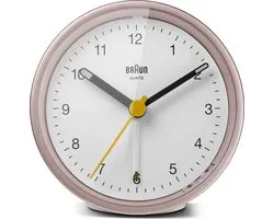 Braun BC12PW - Wekker - Analoog - Stil uurwerk - Roze- Wit