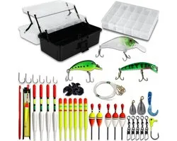 XQMax Viskoffer Set - 140-delige Viskoffer - Visspullen - Kunstaas - Hengelsport - Dobbers - Vis Accessoires - Voor Jong & Oud
