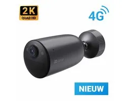 EZVIZ - Caméra de sécurité EB3 4G - caméra extérieure sans fil 2K - 4G sans Wi-Fi, détection IA des personnes et véhicules - vision nocturne en couleur, projecteur et contrôle via application - IP65 - noir