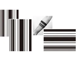 3 Sheets Bracelet Tattoo Lines Arm Tattoo Temporary Fake One-Time Tattoo P-59x3 - ShopVlot
