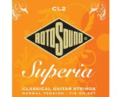 Snarenset klassieke gitaar - Rotosound CL2 - Superia - Clear nylon - Silverplated bas - Normal tension
