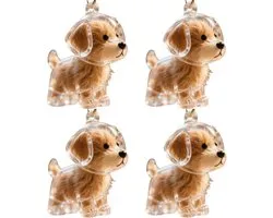 4 stuks-Bewaarflesje voor hondenhaar - sleutelhanger - hanger met capsule voor dierenhaar - bewaarcontainer voor dierenhaar - souvenir - geschikt voor het verzamelen van dierenhaar - aandenken - transparant