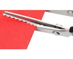 Professionele Kartelschaar -StofSchaar 24 CM - Duurzaam Stoffenschaar / Stofschaar - Kleermakersschaar - Geschikt voor Stof / denim / Leer / Schaar Kartels Zig Zag schaar - Coupeuseschaar kledingschaar - 5mm - Kado / cadeau idee