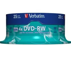 Verbatim DVD-RW Matt Silver 4,7 Go 25 pièce(s)