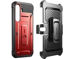 SUPCASE Unicorn Beetle Pro Case Convient pour le Samsung Galaxy S24 - Coque anti-poussière avec protecteur d'écran intégré - Protection complète contre les chutes - Avec étui et béquille Rouge