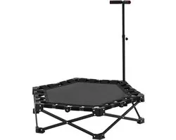 Trampoline de fitness Yoin - Trampoline - Mini trampoline - Trampoline pliable - Guidon réglable - Rebounder - Zwart - max 150kg