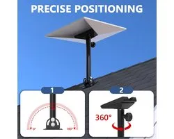 Starlink Gen 3 Montagekit - 180° Verstelbare Dak- en Wandmontage - Inclusief Starlink V3 Pijpadapter - Weerbestendig & Duurzaam - Voor Starlink Gen 3/V3 Standaard Actieve Antenne