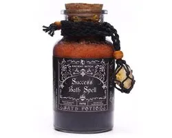 Ancient Witch success bath spell potion 240 gram – badzout met himalayazout, bergamot olie en citrien hanger - heksen badzout