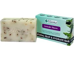 Elicious® - Savon naturel - Lavande - Savon artisanal - Biodégradable - Savon pour les mains - Savon de douche - Halal - Sans plastique - Sans alcool - Vegan - Non testé sur les animaux - 100 g