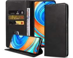 Étui pour téléphone Smartphonica adapté pour Xiaomi Redmi Note 9 Pro / 9S Étui en cuir artificiel avec fermeture magnétique et Porte-cartes Book Case avec couverture - Zwart adapté pour Xiaomi Redmi Note 9 Pro; Xiaomi Redmi Note 9S