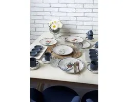 Keramika Serviesset - Anatolian Flowers - 26 delig - 6 persoons - Stoneware