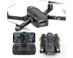 Opvouwbare drone met 1080P-camera (elektrisch verstelbaar) – borstelloze motoren – FPV live-beeld via app – 2 camera’s + optische flow – 360° flips – headless & hoogtehoud – voor beginners & volwassenen