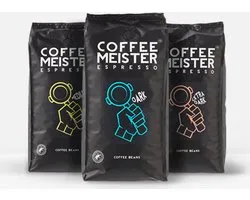 CoffeeMeister | Proefpakket koffiebonen | Medium, dark en extra dark roast | 3 x 1000g