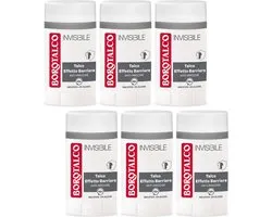 Borotalco Deodorant Invisible - 6x 40g - Onzichtbare Talkpoeder Barrière Effect Formule - 48 Uur Bescherming Zonder Vlekken - Klassieke Geur - Alcoholvrij