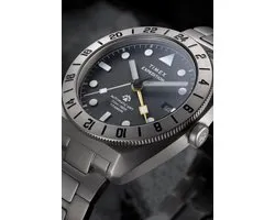 Timex Expedition Pioneer Titanium Automatic Gmt 41Mm Titanium Bracelet Watch Mechanisch Automatisch Horloge Titanium Kast Gemaakt Van 100% Titanium En Een Armband Van 100% Titanium 41 TW2Y63500AJ
