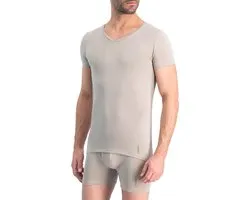 Noshirt Short Sleeve - Original Cotton - Heren Ondershirt - Regular V - Invisible Khaki - Maat M